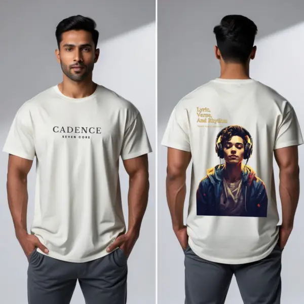 Seven Core Oversized Unisex T-Shirt – "Music Paints Emotion" Where rhythm meets soul — wear the sound of your emotions. - Image 2