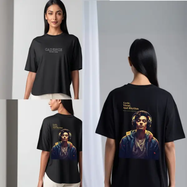 Seven Core Oversized Unisex T-Shirt – "Music Paints Emotion" Where rhythm meets soul — wear the sound of your emotions. - Image 7