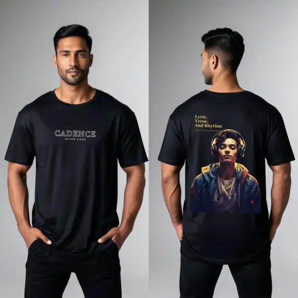 Seven Core Oversized Unisex T-Shirt – "Music Paints Emotion" Where rhythm meets soul — wear the sound of your emotions. - Image 4