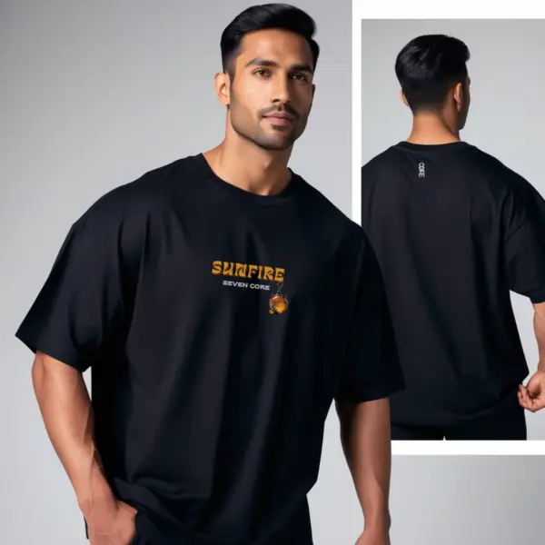 Seven Core Oversized Unisex T-Shirt – "Primal Elements Collection:SUNFIRE"  A tribute to the original forces of nature that shape destiny and identity. - Image 8