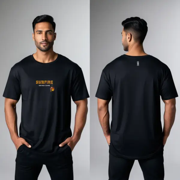 Seven Core Oversized Unisex T-Shirt – "Primal Elements Collection:SUNFIRE"  A tribute to the original forces of nature that shape destiny and identity. - Image 3